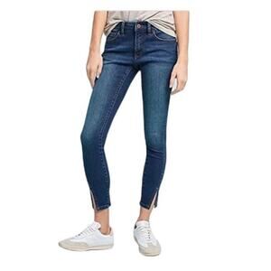 Anthropologie Jeans Women's 27 Pilcro Mid-Rise Skinny Open Ankle Blue Denim